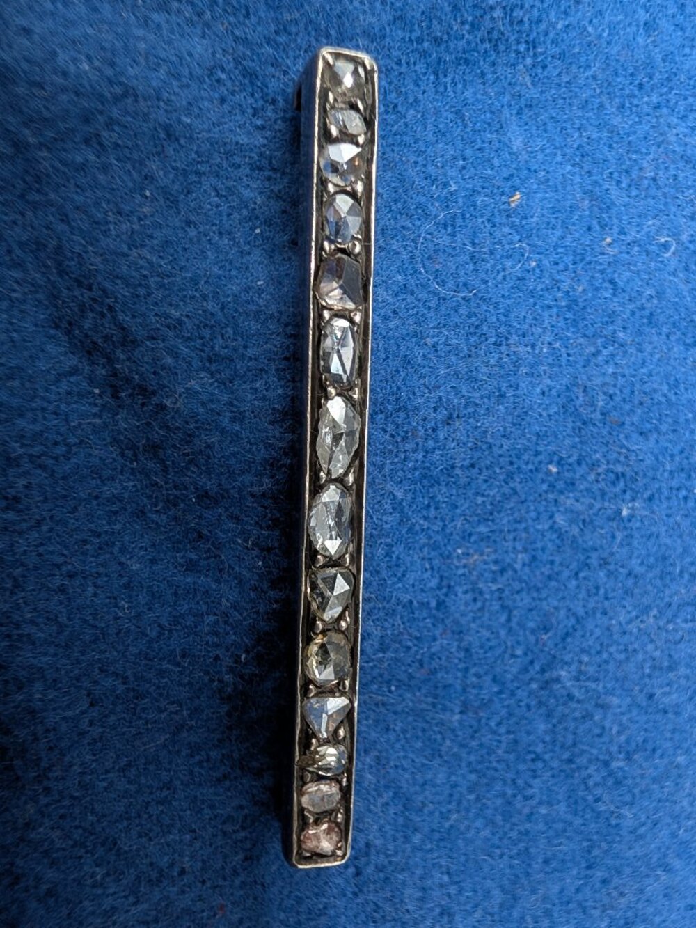 Vintage Sterling Silver,22K Gold,Diamond Chip Brooch - Picture 2 of 16